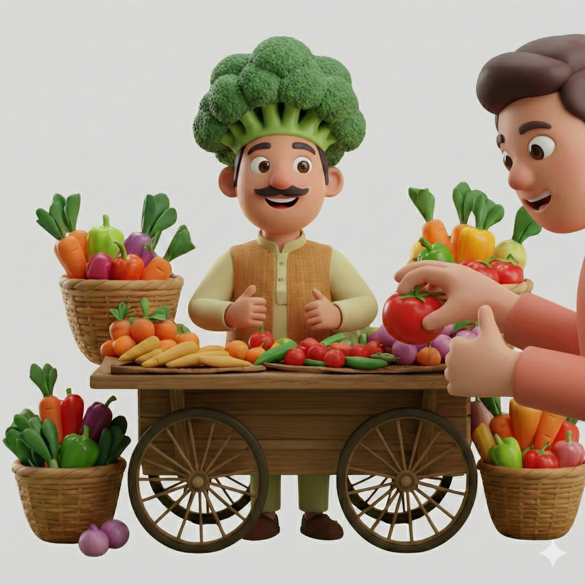 Bajaru handpicked fresh vegetables from local farms